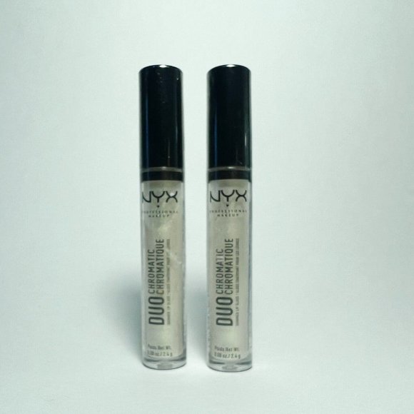 LOT 2 NYX Duo Chromatic Lip Gloss Lucid Limpide .08 oz /2.4 g Full Size - Picture 1 of 3